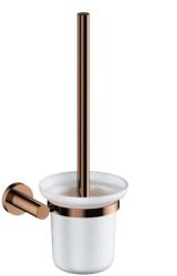 Omnires Modern Project - Perie WC cu suport, montare pe perete, sticlă alb mată/cupru MP60620CP (MP60620CP)