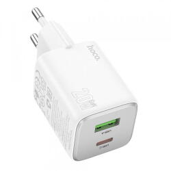 hoco. Incarcator Retea HOCO N41, 20W, 3A, 1 x USB-A - 1 x USB-C, Alb (inc/hoc/n4/20/3a/1x/1x/al)