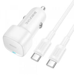 BOROFONE Incarcator Auto Cu Cablu USB-C Borofone BZ34A Cloud, 20W, 3A, 1 x USB-C, Alb (br/370025)