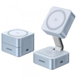 UGREEN Incarcator Retea Wireless UGREEN W752 2in1, 35W, 3A, 1 x USB-C, Albastru (inc/372375)