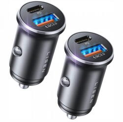 Lisen Incarcator Auto Lisen, 36W, 3A, 1 x USB-A - 1 x USB-C, Set 2 bucati, Negru YL0223080038 (lis/374552)