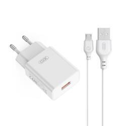 XO Incarcator Retea Cu Cablu microUSB XO Design L127, 18W, 3A, 1 x USB-A, Alb (inc/mi/xo /l1/18/3a/1x/al)
