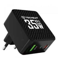 Techsuit Incarcator Retea Techsuit CHPD173 Tiny, 35W, 3A, 1 x USB-A - 1 x USB-C, Negru (inc/372276)