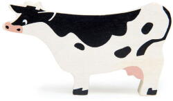 Tender Leaf Figurina Vacuta, din lemn premium - Cow - Tender Leaf Toys, Varsta 3+ ani, Alb-Negru (TL4830)