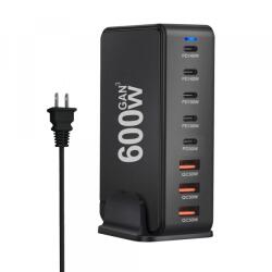  OEM Incarcator Statie OEM, 600W, 4 x USB-A - 4 x USB-C, Negru (6607001292A)