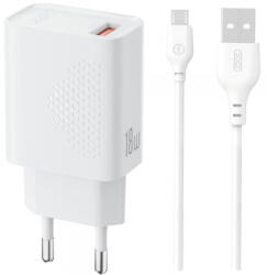 XO Incarcator Retea Cu Cablu microUSB XO Design L159, 18W, 3A, 1 x USB-A, Alb (inc/mi/xo/l159/18/3a/1x/al)