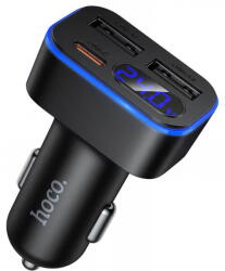 hoco. Incarcator Auto HOCO Z63A Display, 42W, 3A, 1 x USB-C - 2 x USB-A, Negru (inc/hoc/z63a/42/3a/1x/2x/ne)