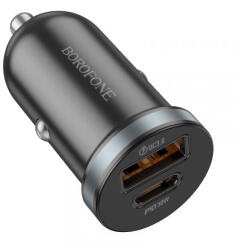 BOROFONE Incarcator Auto Borofone BZ22 Scenery, 30W, 3A, 1 x USB-A - 1 x USB-C, Negru (inc/bor/bz/30/3a/1x/1x/ne)