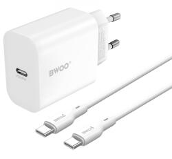 BWOO Incarcator Retea Cu Cablu USB-C BWOO CDA233, 20W, 3A, 1 x USB-C, Alb (inc/us/bwo/cd233/20/3a/1x/al)