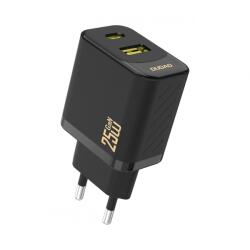 Dudao Incarcator Retea Dudao A26T, 25W, 3A, 1 x USB-A - 1 x USB-C, Negru (inc/dud/a2/25/3a/1x/1x/ne)