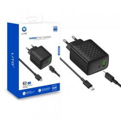 LITO Incarcator Retea Cu Cablu USB-C Lito LC24T, 65W, 3.25A, 1 x USB-A - 1 x USB-C, Negru (inc/372345)