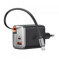 Mcdodo Incarcator Retea Cu Cablu USB-C McDodo CH-4281 FreeGo Display, 40W, 3A, 1 x USB-A - 1 x USB-C, Negru (mcd/371195)
