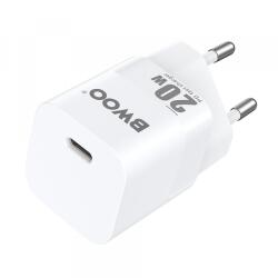BWOO Incarcator Retea BWOO CDA155, 20W, 3A, 1 x USB-C, Alb (inc/bwo/cda155/20/3a/1x/al)