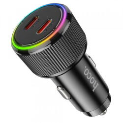 hoco. Incarcator Auto HOCO NZ14B, 50W, 3A, 2 x USB-C, Negru (inc/hoc/nz/50/3a/2x/ne)