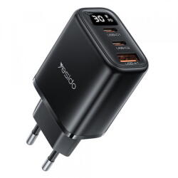 YESIDO Incarcator Retea Yesido YC69 Display, 30W, 3A, 1 x USB-A - 2 x USB-C, Negru (ysd/370222)