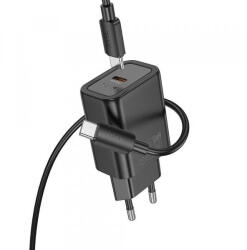 hoco. Incarcator Retea Cu Cablu USB-C HOCO N62, 30W, 3A, 1 x USB-C, Negru (inc/us/hoc/n6/30/3a/1x/ne)
