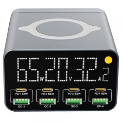  OEM Incarcator Statie OEM WLX-M3 QI, 80W, 4 x USB-A - 4 x USB-C, Gri (inc/oem/wlxm3/80/4x/4x/gr)