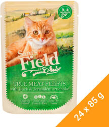 Sam's Field True Meat Fillets Gabonamentes Alutasakos Macskaeledel (Kacsa és Csicsóka) - 24x85 g