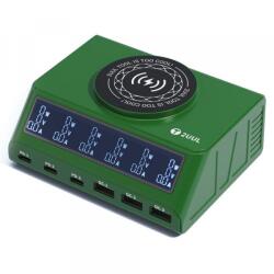 2UUL Incarcator Statie 2UUL PC11 QI, 110W, 3A, 3 x USB-A - 3 x USB-C, Verde (6616001648A) - dwyn