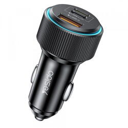 YESIDO Incarcator Auto Cu Cablu Lightning Yesido Y60, 38W, 3A, 1 x USB-A - 2 x USB-C, Negru (ysd/370182)