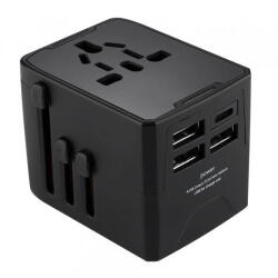 Techsuit Incarcator Retea Techsuit HHT520 Travel, 15W, 3A, 3 x USB-A - 1 x USB-C, Negru (inc/372299)