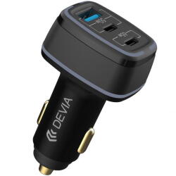 DEVIA Incarcator Auto DEVIA Extreme, 115W, 3A, 1 x USB-A - 2 x USB-C, Negru (inc/dev/ex/11/3a/1x/2x/ne)