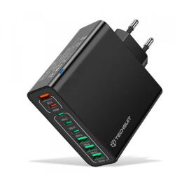 Techsuit Incarcator Retea Techsuit CHPD224, 65W, 3.25A, 4 x USB-A - 4 x USB-C, Negru (inc/372275)