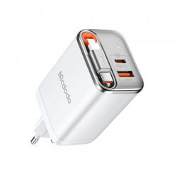 Mcdodo Incarcator Retea Cu Cablu USB-C McDodo CH-4103 FreeGo Display, 67W, 3.35A, 1 x USB-A - 1 x USB-C, Alb (mcd/371194)