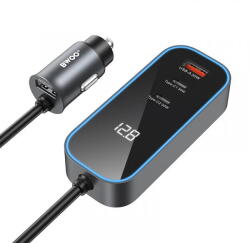 BWOO Incarcator Auto BWOO CC107 Display, 120W, 3A, 2 x USB-A - 2 x USB-C, Negru (inc/bwo/cc/30/3a/2x/2x/ne)
