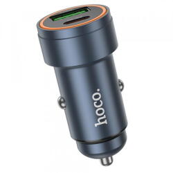 hoco. Incarcator Auto HOCO Z57A, 30W, 3A, 1 x USB-A - 1 x USB-C, Gri (inc/hoc/z5/30/3a/1x/1x/gr)