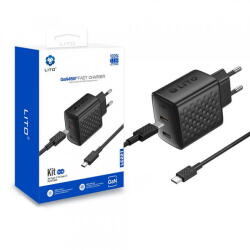 LITO Incarcator Retea Cu Cablu USB-C Lito LC22T, 45W, 3A, 2 x USB-C, Negru (inc/372344)