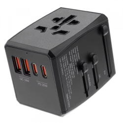Techsuit Incarcator Retea Techsuit HHT904-B2 Travel, 20W, 3A, 2 x USB-A - 2 x USB-C, Negru (inc/372303)