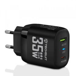 Techsuit Incarcator Retea Techsuit CHPD174, 35W, 3A, 1 x USB-A - 1 x USB-C, Negru (inc/372279)