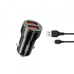 XO Incarcator Auto Cu Cablu USB-C XO Design CC48, 12W, 2.4A, 2 x USB-A, Gri (inc/us/xo /cc/12/24/2x/gr)