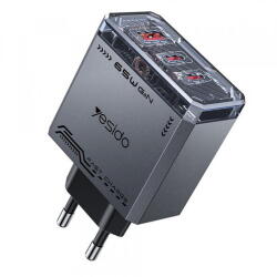 YESIDO Incarcator Retea Yesido YC101, 65W, 3.25A, 1 x USB-A - 2 x USB-C, Negru (acc/376787)