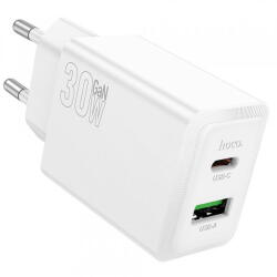 hoco. Incarcator Retea HOCO N71, 30W, 3A, 1 x USB-A - 1 x USB-C, Alb (inc/hoc/n7/30/3a/1x/1x/al)