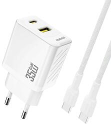 Dudao Incarcator Retea Cu Cablu USB-C Dudao A27Max, 35W, 1 x USB-A - 1 x USB-C, Alb (inc/us/dud/a2/35/1x/1x/al)