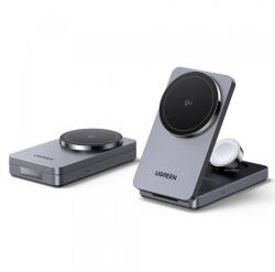 UGREEN Incarcator Retea Wireless UGREEN W707 3in1, 25W, 1.67A, Gri (inc/ugr/w707/25/16/gr)