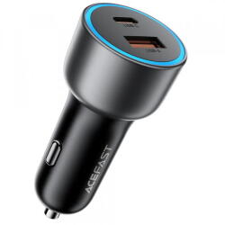 ACEFAST Incarcator Auto Acefast B21, 75W, 3A, 1 x USB-A - 1 x USB-C, Gri (acc/383277)
