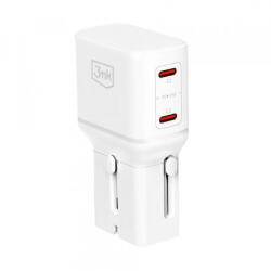3mk Protection Incarcator Retea 3MK Globe Travel, 45W, 3A, 2 x USB-C, Alb (acc/384854)