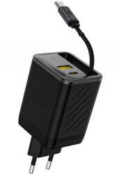 Dudao Incarcator Retea Cu Cablu USB-C Dudao A67EU, 67W, 3.35A, 1 x USB-A - 1 x USB-C, Negru (inc/us/dud/a67eu/67/33/1x/1x/ne)
