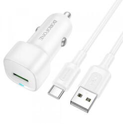 BOROFONE Incarcator Auto Cu Cablu USB-C Borofone BZ34 Cloud, 18W, 3A, 1 x USB-A, Alb (br/370023)