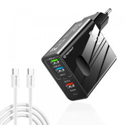 Techsuit Incarcator Retea Cu Cablu USB-C Techsuit CHC1 PentaXPower, 25W, 3A, 3 x USB-A - 2 x USB-C, Negru (inc/372347)