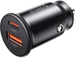 ORICO Incarcator Auto Orico PowerMini, 30W, 3A, 1 x USB-A - 1 x USB-C, Negru (ORICO-PM-30-1A1C) - dwyn