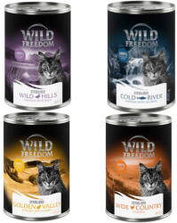 Wild Freedom 12x400g Wild Freedom Adult Sterilised Vegyes csomag ÚJ gabonamentes nedves macskatáp
