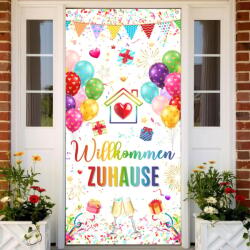 Tasoraor Üdvözlő ajtódekoráció textil banner 185x90 cm családi ünnepekre beltérre és kültérre