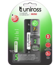 Uniross MINI USB akkutöltő + 2 db AAA (micro) 600 mAh HYBRIO Ni-MH akkumulátor (UCU001B)