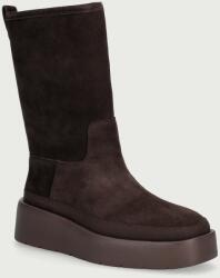 Calvin Klein bokacsizma női velúr FLATFORM MID BOOT SUEDE WL - barna Női 39