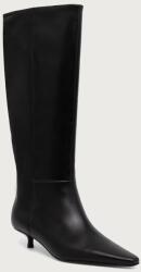 Calvin Klein csizma női bőr KITTEN HEEL HIGH BOOT LTH - fekete Női 36