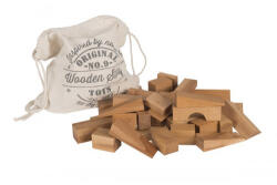 Wooden Story natúr építőkockák zsákban XL - 50 db (WS11)